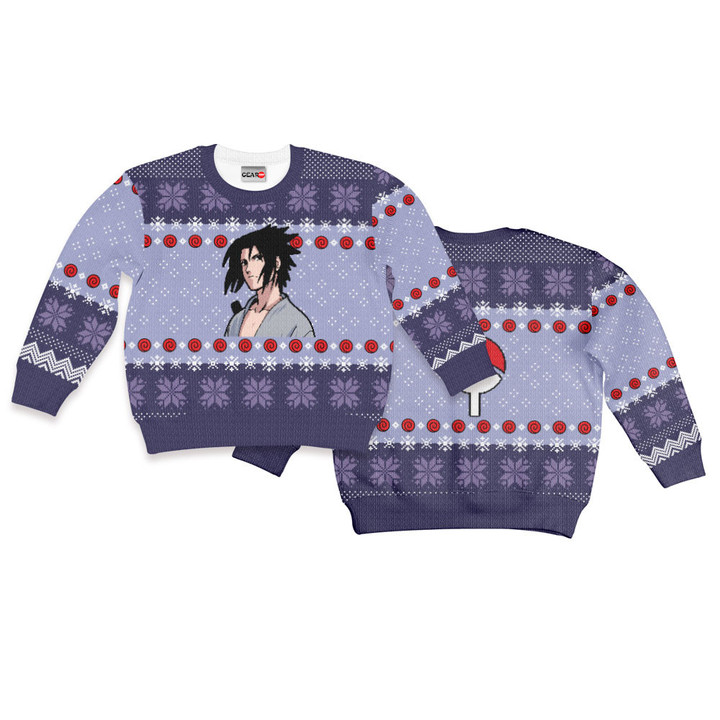 Sasuke Uchiha Kids Ugly Sweater Christmas Hoodie Gear Otaku