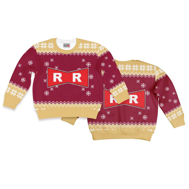 Red Ribbon Army Kids Ugly Sweater Christmas Hoodie Gear Otaku
