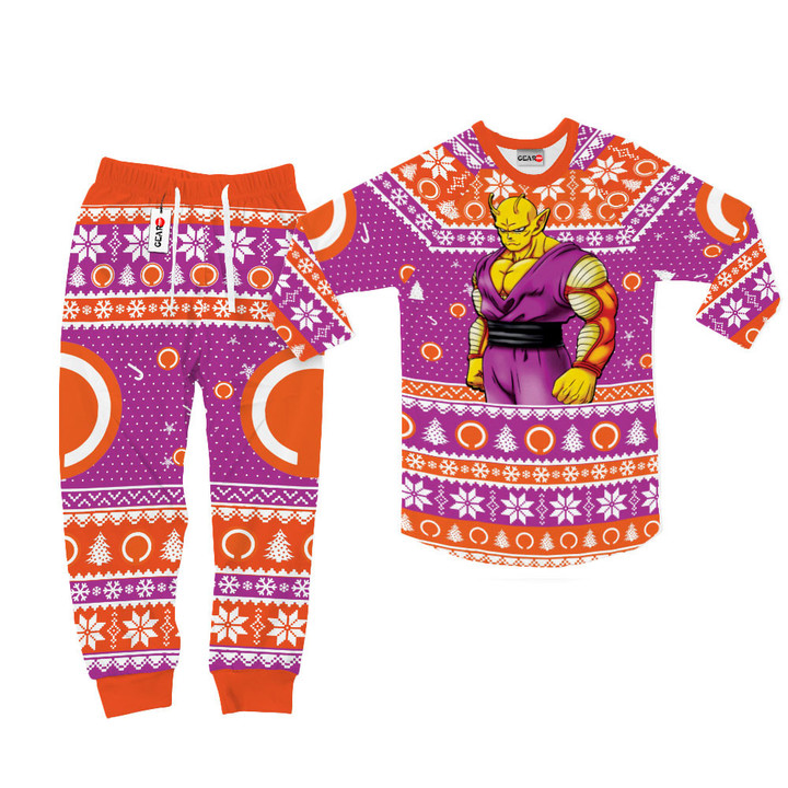 Orange Piccolo Christmas Pajamas Custom Anime Sleepwear