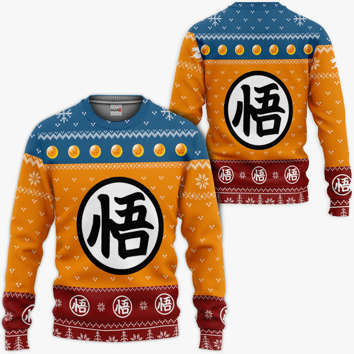 Goku Kanji Ugly Sweater Christmas Hoodie Shirts Gear Otaku