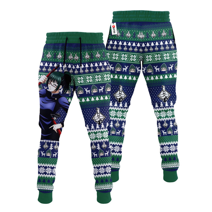 Maki Zenin Christmas Ugly Sweatpants Custom Xmas Joggers Gear Otaku