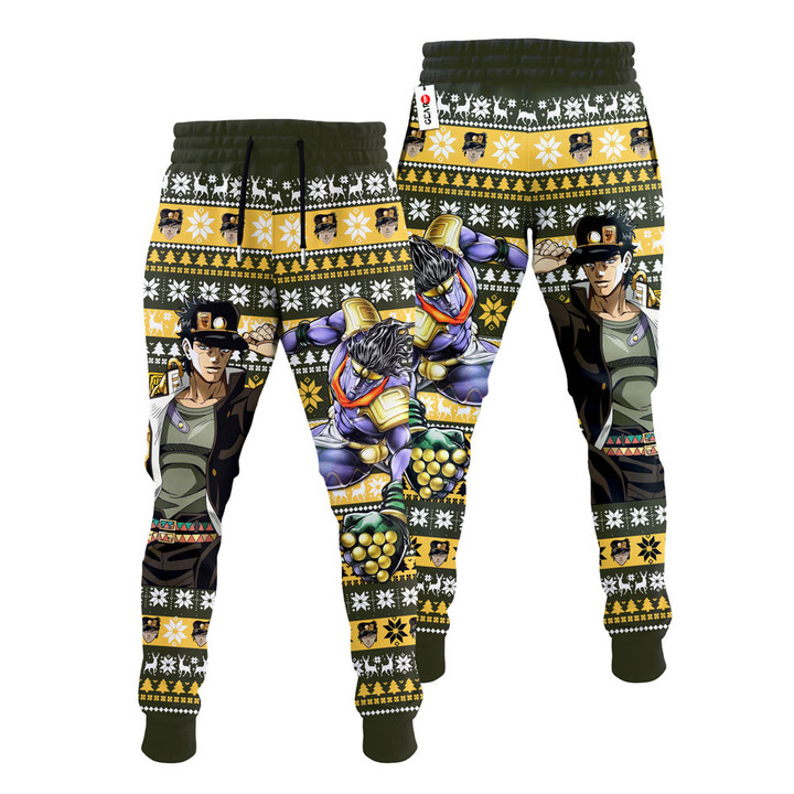 Jotaro Kujo Christmas Ugly Sweatpants Custom Xmas Joggers Gear Otaku