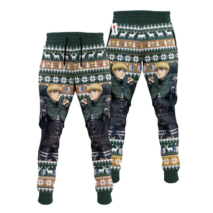 Armin Arlert Christmas Ugly Sweatpants Custom Xmas Joggers Gear Otaku