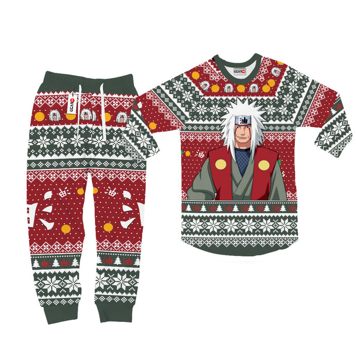 Jiraiya Christmas Pajamas Custom Anime Sleepwear