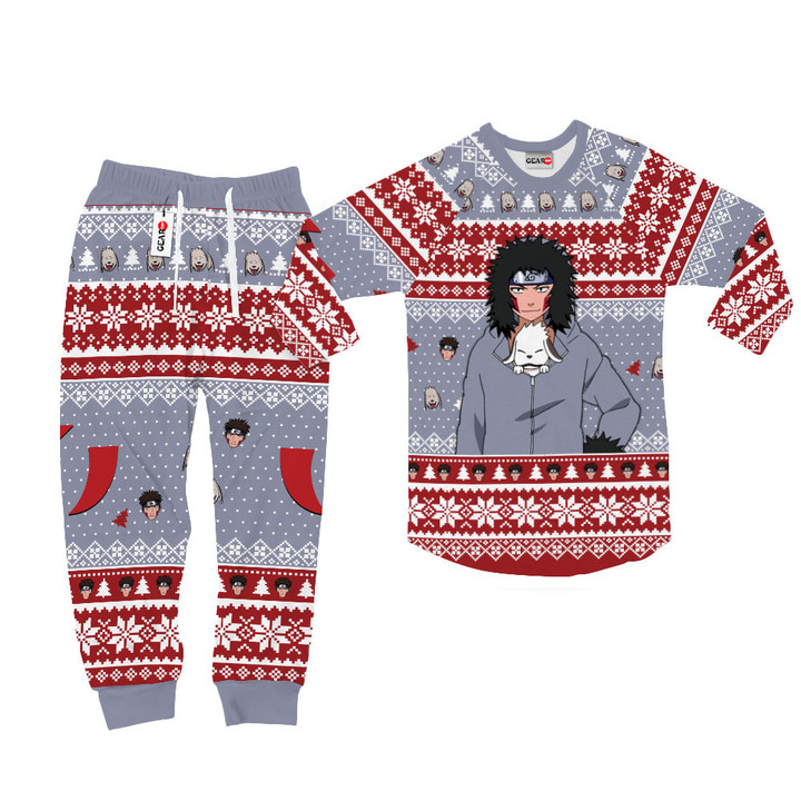 Kiba Inuzuka Christmas Pajamas Custom Anime Sleepwear