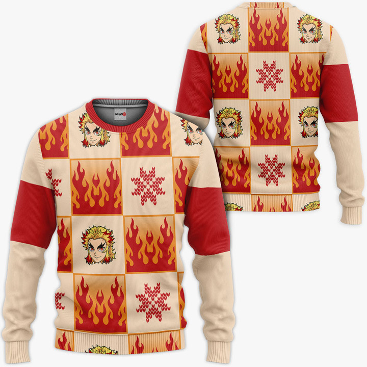 Kyojuro Rengoku Sweater Christmas Hoodie Shirts Pattern Style Gear Otaku