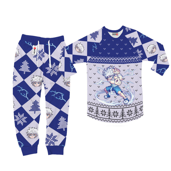 Killua Zoldyck Christmas Pajamas Custom Anime Sleepwear