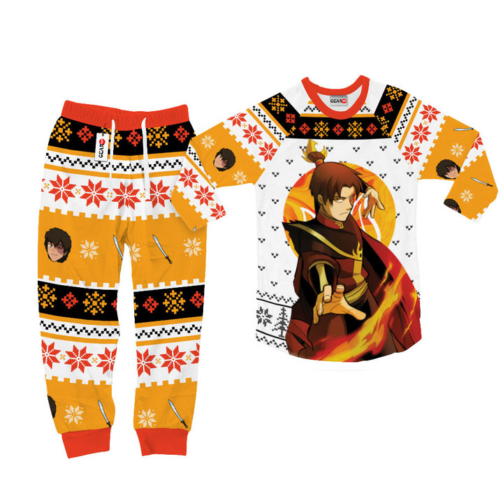 Zuko Christmas Pajamas Set Custom Anime Sleepwear