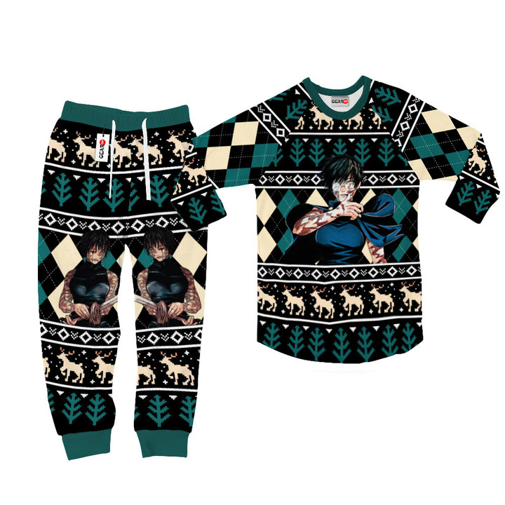 Maki Zenin Christmas Pajamas Set Custom Anime Sleepwear