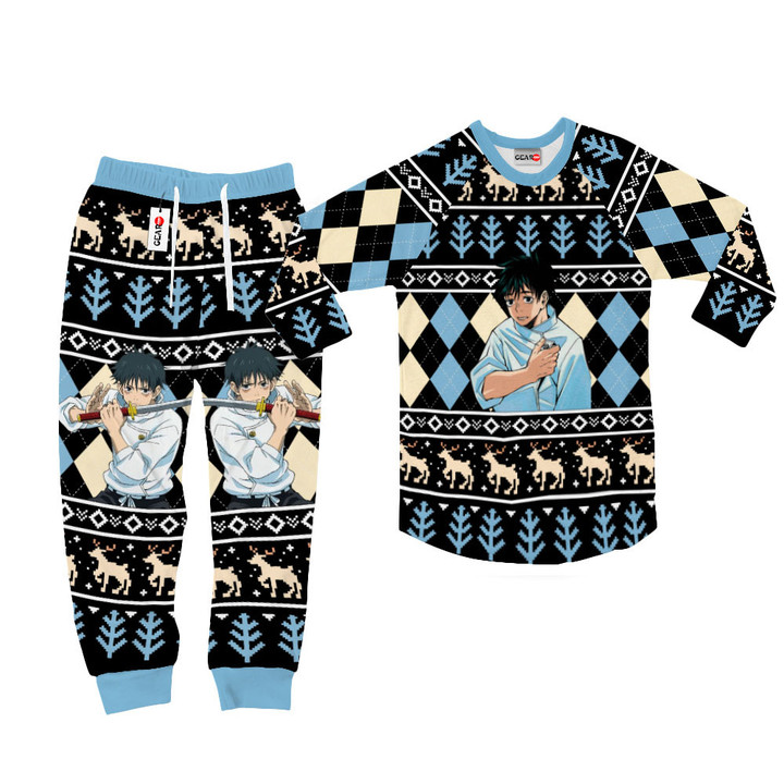 Yuta Okkotsu Christmas Pajamas Set Custom Anime Sleepwear