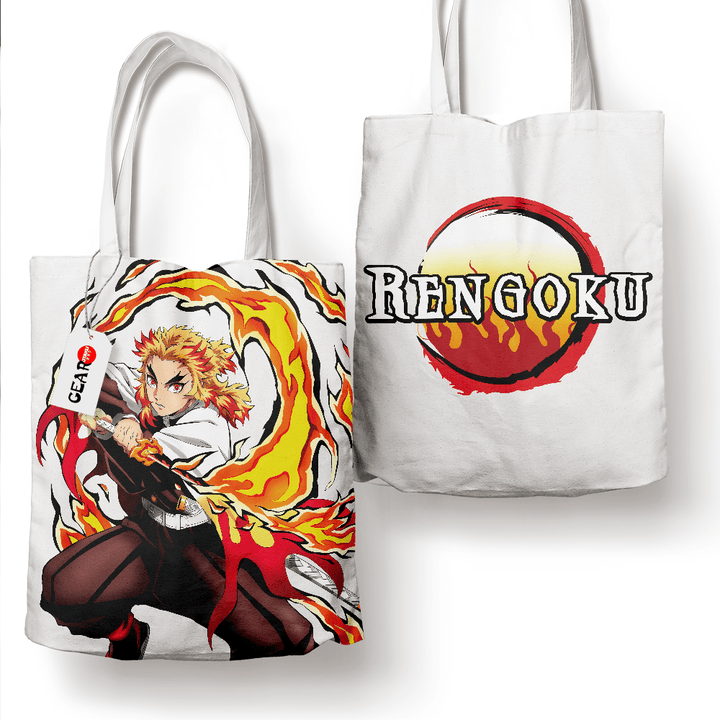 Kyojuro Rengoku Tote Bag Anime Personalized Canvas Bags- Gear Otaku