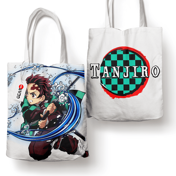 Tanjiro Water Breathing Tote Bag Anime Personalized Canvas Bags- Gear Otaku