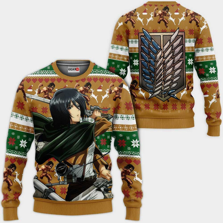 Mikasa Ackerman Ugly Christmas Sweater Anime Gifts