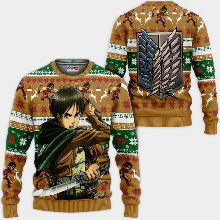 Eren Yeager Ugly Christmas Sweater Anime Gifts