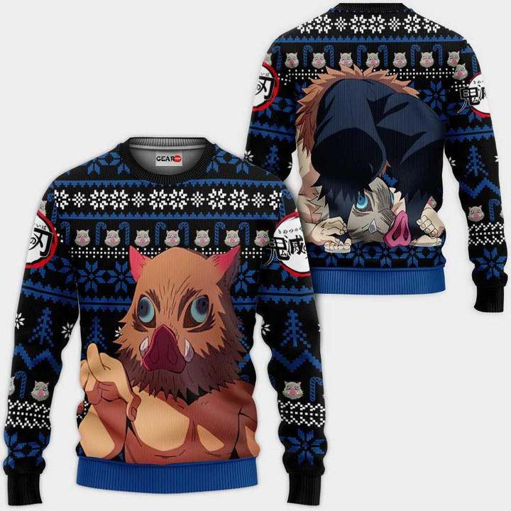 Inosuke Ugly Christmas Sweater Anime Gifts
