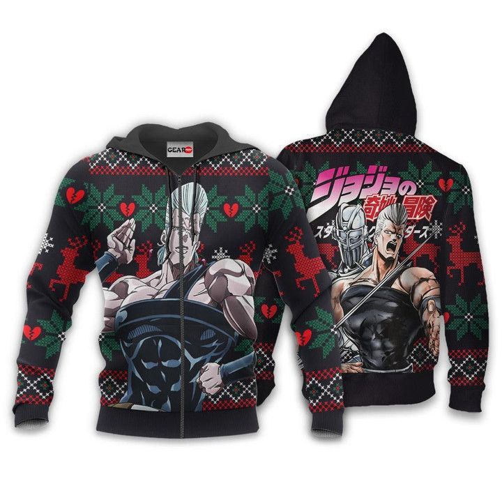 Jean Pierre Polnareff Ugly Christmas Sweater Custom JJBA Xmas Gifts
