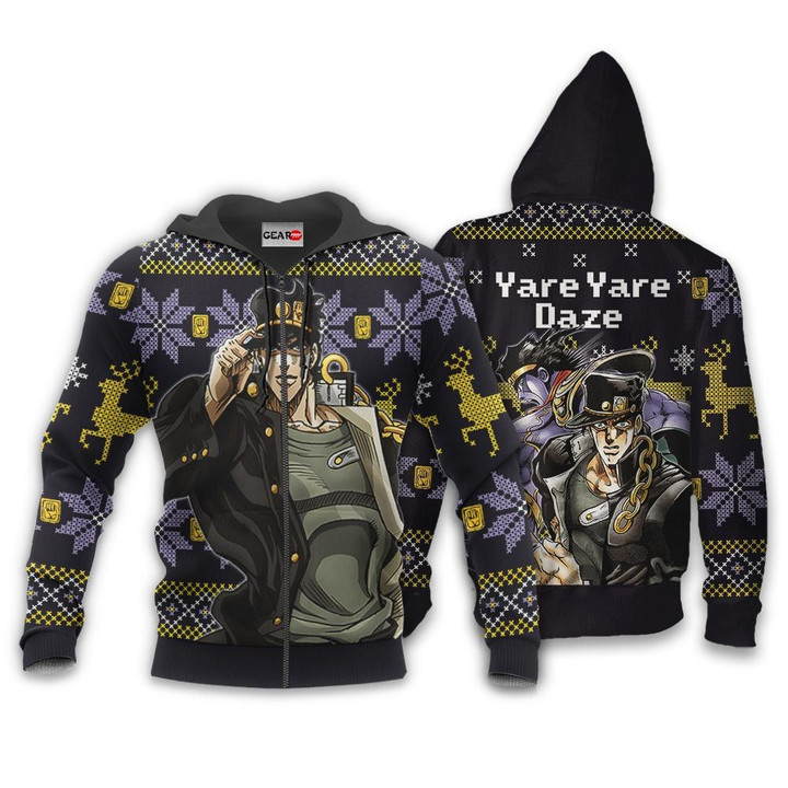Jotaro Kujo Ugly Christmas Sweater Yare Yare Daze Custom jj's Xmas Gifts