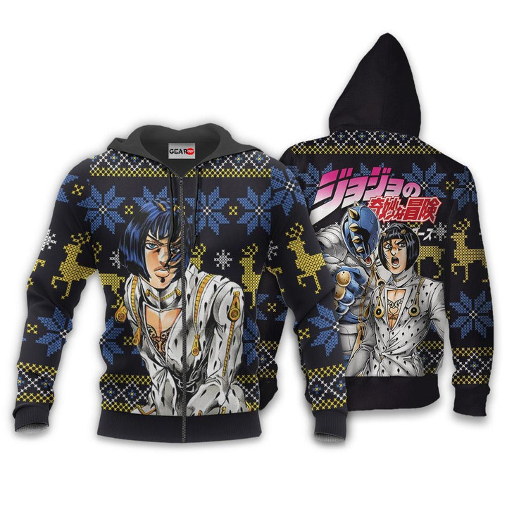 Bruno Bucciarati Ugly Christmas Sweater Custom JJBA Xmas Gifts
