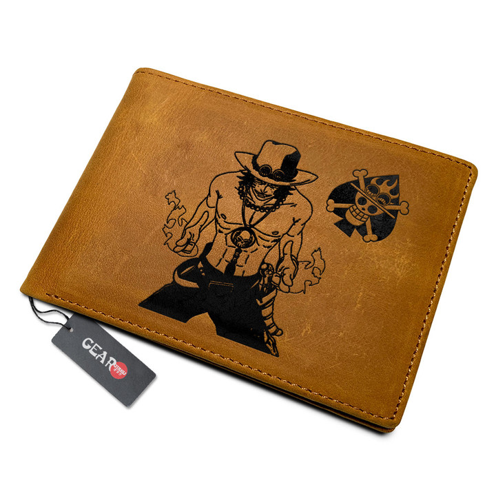 Portgas D. Ace Anime Leather Wallet Personalized- Gear Otaku