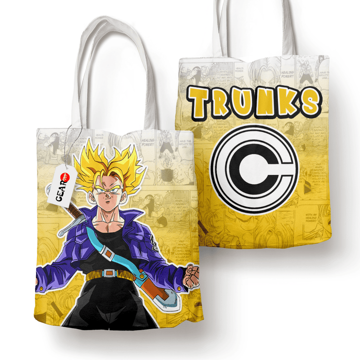 Future Trunks SSJ2 Tote Bag Anime Manga Personalized Canvas Bags- Gear Otaku