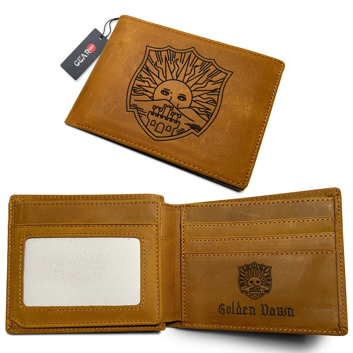 Golden Dawn Anime Symbol Leather Wallet Personalized- Gear Otaku