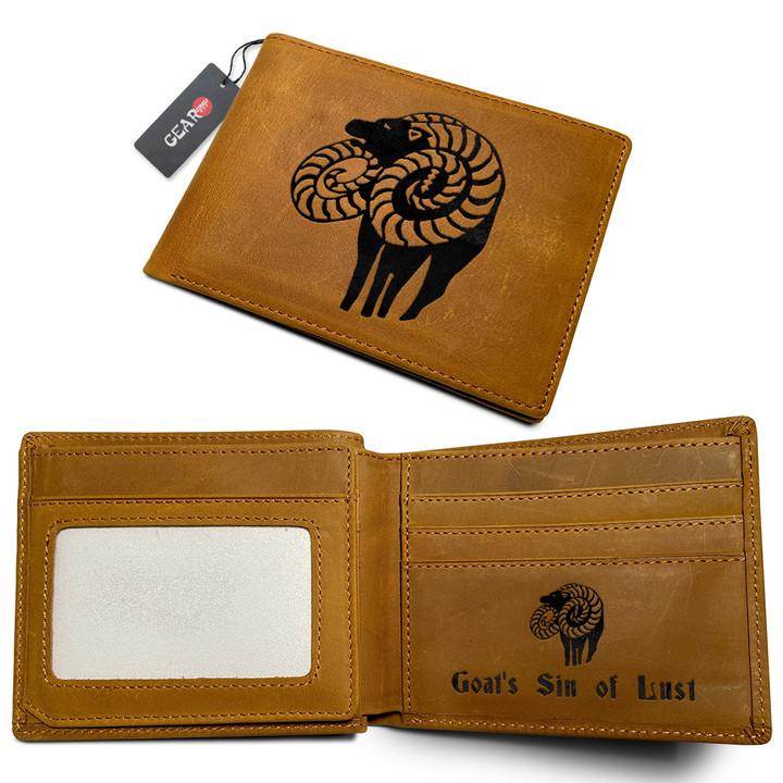 Gowther Goat's Sin of Lust Symbol Leather Wallet Personalized- Gear Otaku