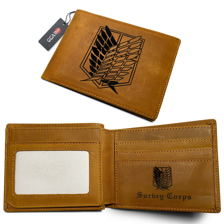 Survey Corps Symbol Anime Leather Wallet Personalized- Gear Otaku
