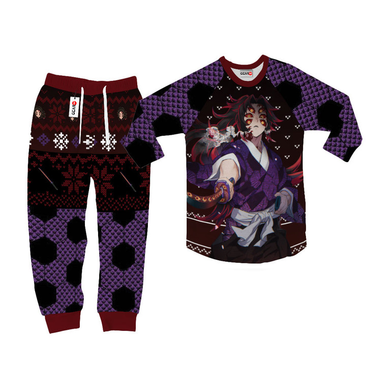 Kokushibo Christmas Pajamas Set Custom Anime Sleepwear