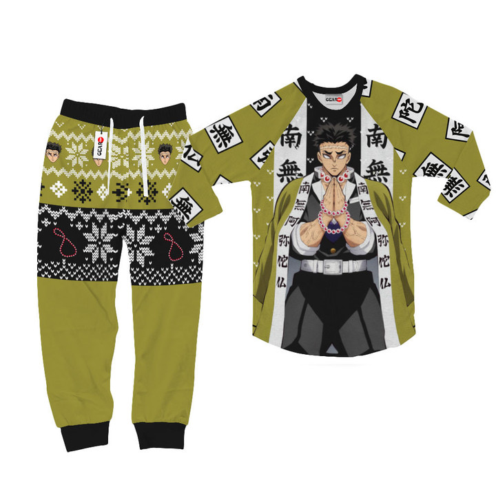 Gyomei Himejima Christmas Pajamas Set Custom Anime Sleepwear