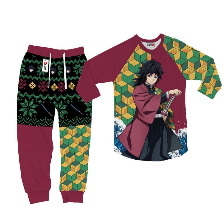 Giyu Christmas Pajamas Set Custom Anime Sleepwear