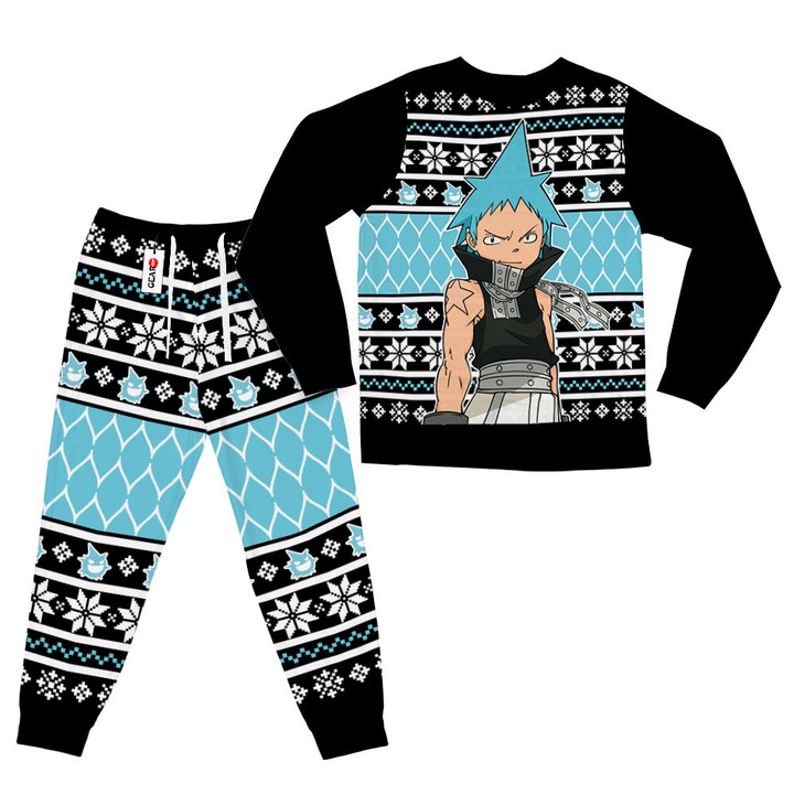 Black Star Christmas Pajamas Set Custom Anime Sleepwear