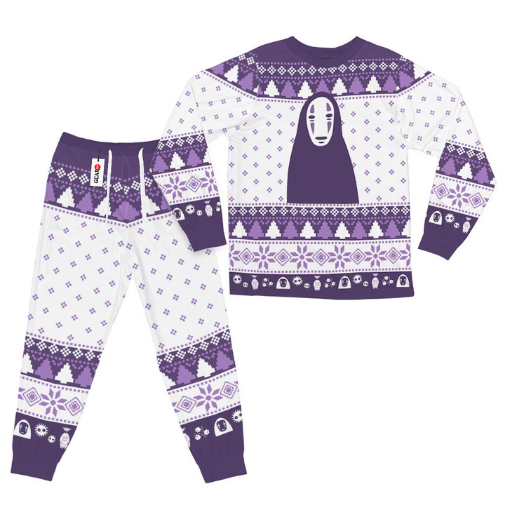 Kaonashi Christmas Pajamas Set Custom Anime Sleepwear