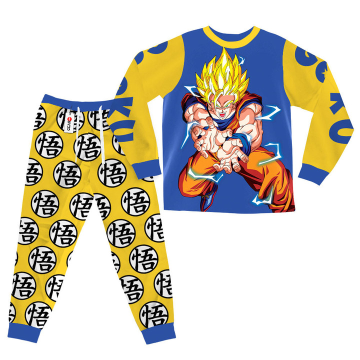Goku Super Saiyan 2 Pajamas Set Custom Anime Sleepwear