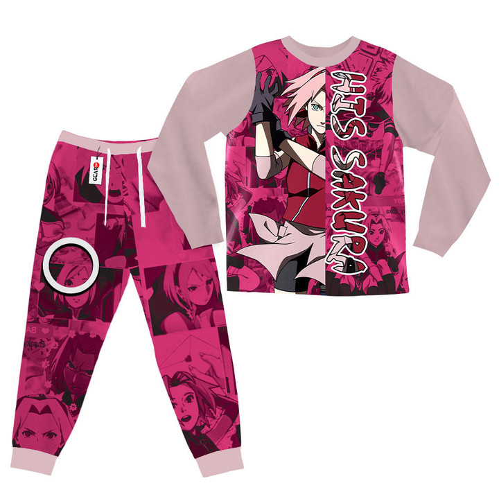 Sakura Haruno Pajamas Set Personalized Valentine's Anime Sleepwear