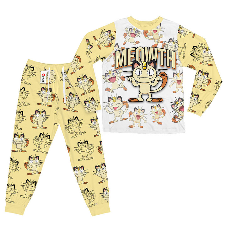 Meowth Pajamas Set Custom Anime Sleepwear