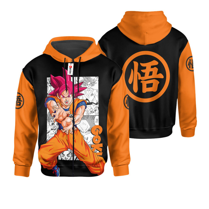 Goku God Hoodie Shirts Anime Manga Custom Clothes Gear Otaku