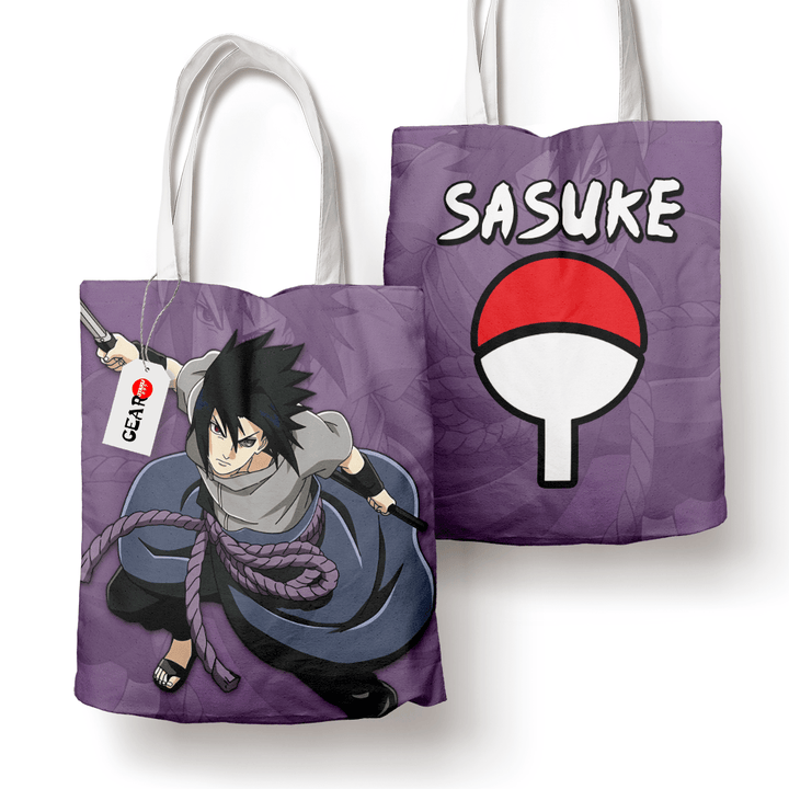 Sasuke Uchiha Tote Bag Anime Personalized Canvas Bags- Gear Otaku