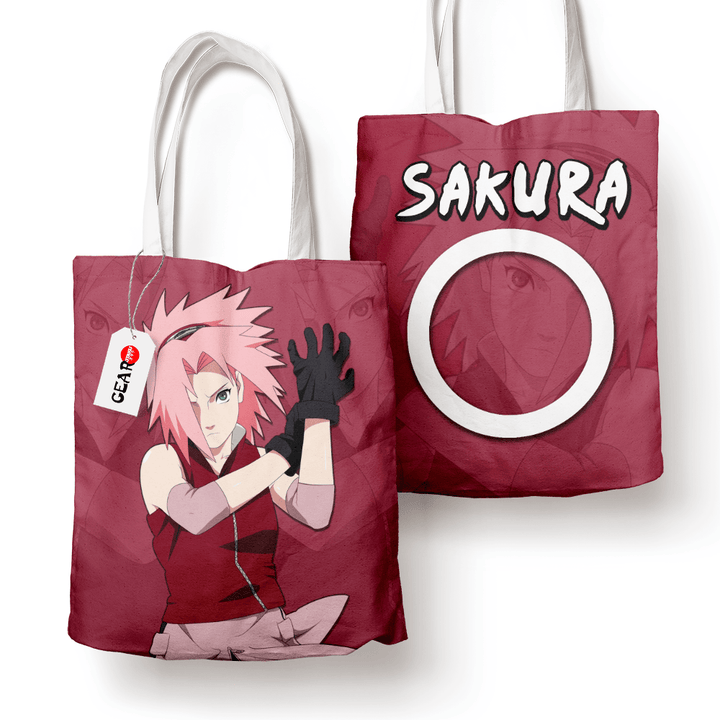Sakura Haruno Tote Bag Anime Personalized Canvas Bags- Gear Otaku