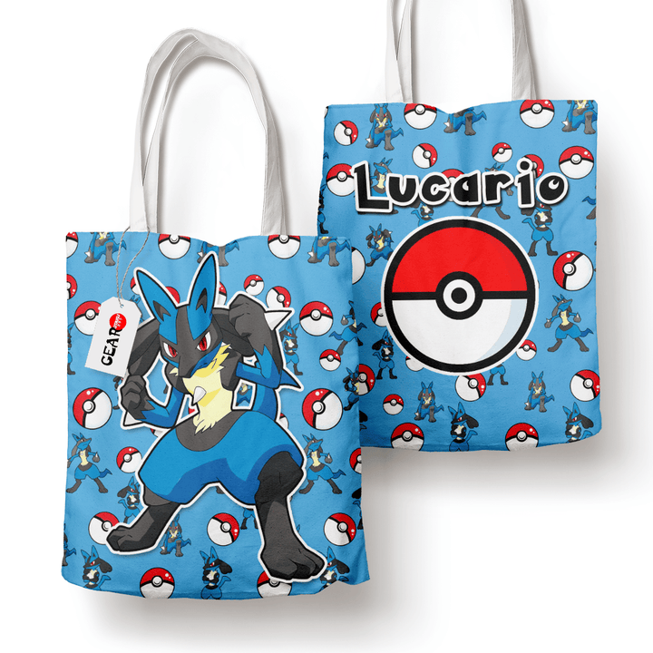 Lucario Tote Bag Anime Personalized Canvas Bags- Gear Otaku