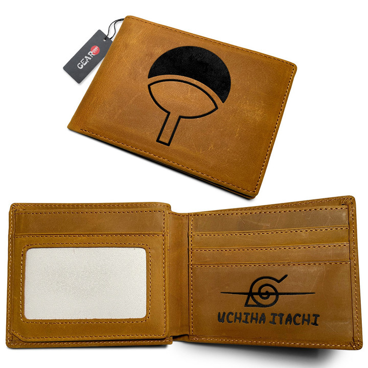 Itachi Uchiha Symbols Anime Leather Wallet Personalized- Gear Otaku