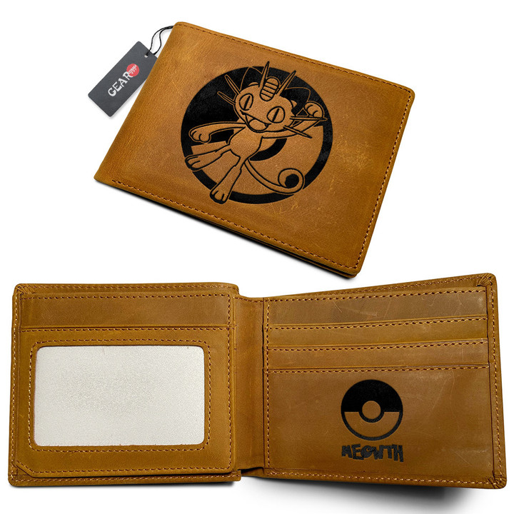 Meowth Anime Leather Wallet Personalized- Gear Otaku