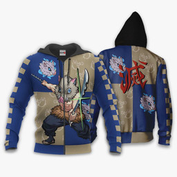Demon Slayer Inosuke Hoodie Shirt Anime Zip Jacket GearAnime
