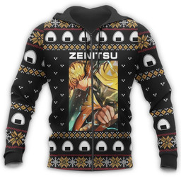 Zenitsu Agatsuma Ugly Christmas Sweater Demon Slayer Anime Custom Xmas Clothes - 7 - GearAnime