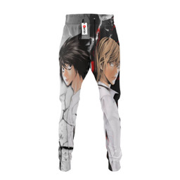 Light Yagami & L Lawliet Joggers Custom Death Note Anime Sweatpants - Gear Otaku