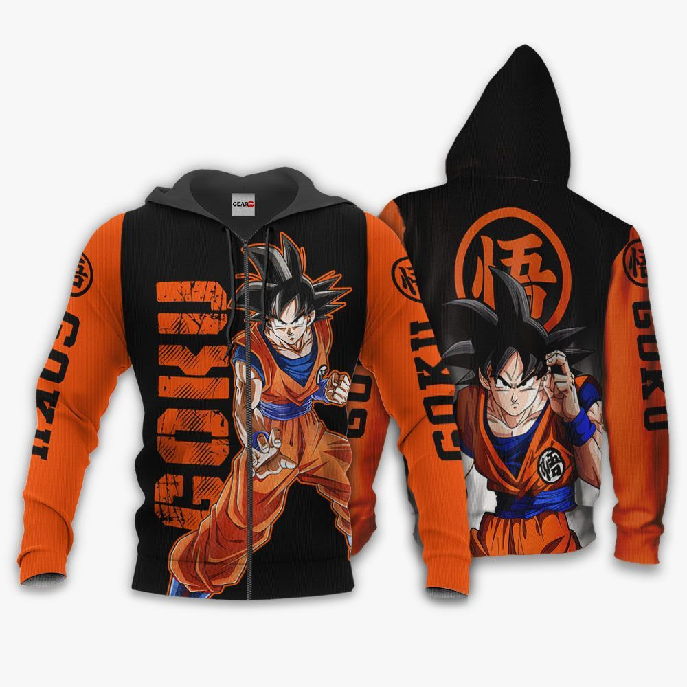 Dragon Ball Goku Classic Hoodie Shirt Anime Zip Jacket GearAnime