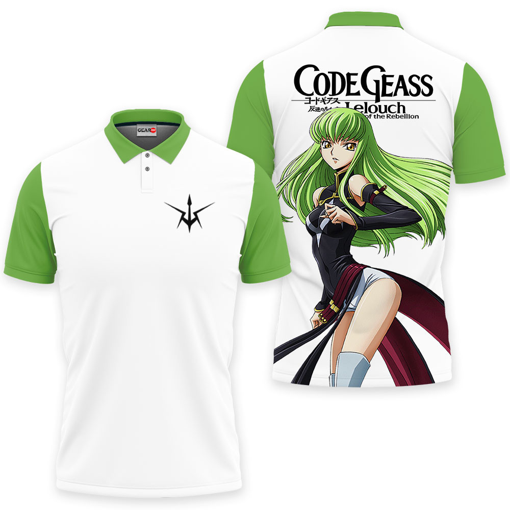 C.C Polo Shirts Code Geass Custom Anime Merch Clothes for Otaku-1-gear otaku