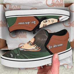 Captain Levi Ackerman Slip On Sneakers Custom Anime Attack On Tian Shoes - 3 - GearAnime