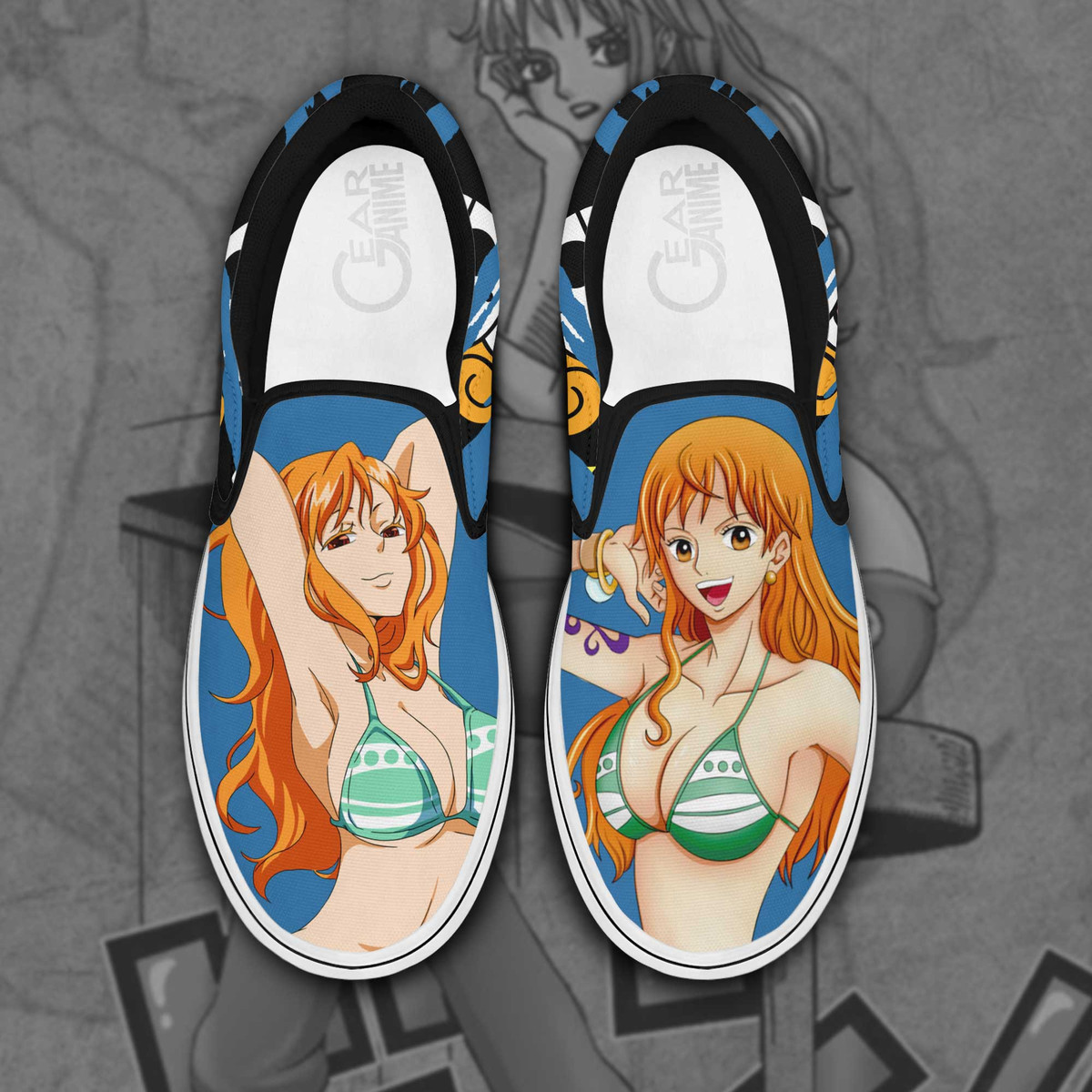 Nami Slip On Sneakers One Piece Custom Anime Shoes - 1 - Gearotaku