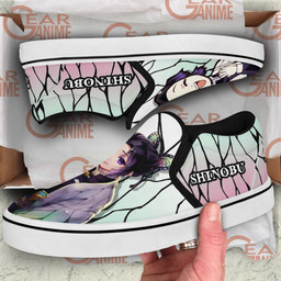 Shinobu Kocho Slip On Sneakers Custom Demon Slayer Anime Shoes - 3 - GearAnime