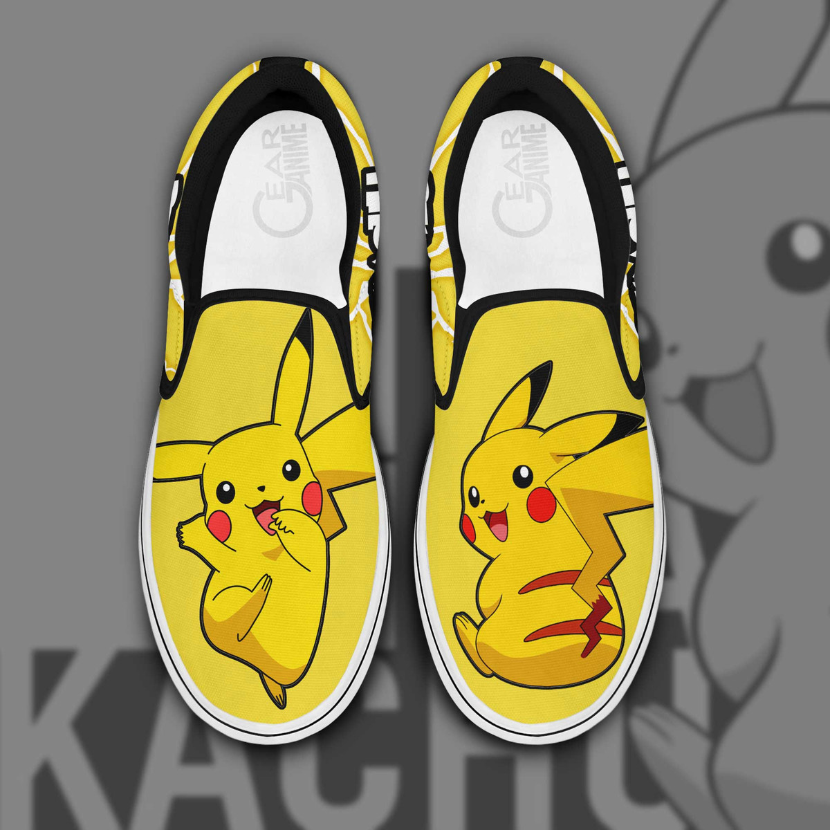 Pikachu Slip On Sneakers Pokemon Custom Anime Shoes - 1 - Gearotaku